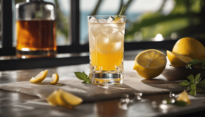 Ein Glas Dos Maderas Royal Cocktail.