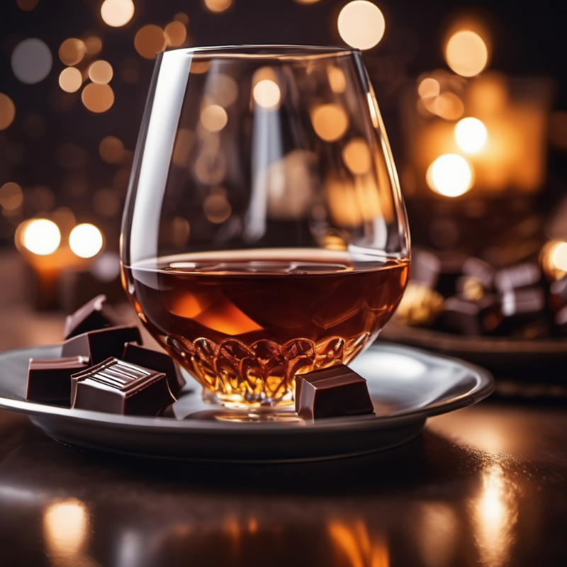 Davidoff XO Cognac - Aromen Explosion 7 Ein Glas Cognac mit dunkler Schokolade.