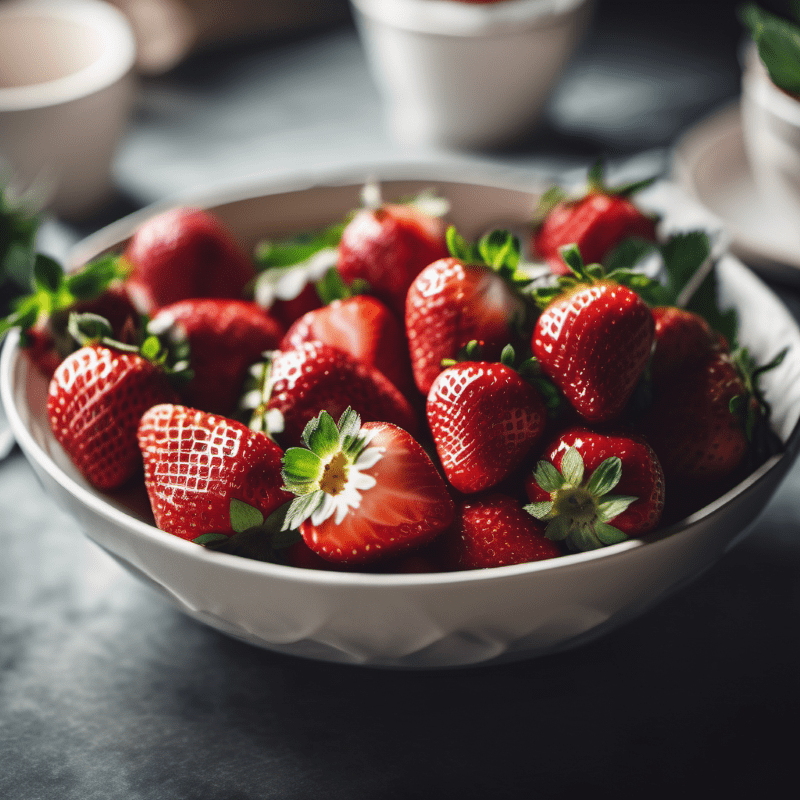 Eine Schale mit Erdbeeren.
