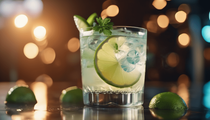 Ein Glas Schmetterlings-Cocktail.