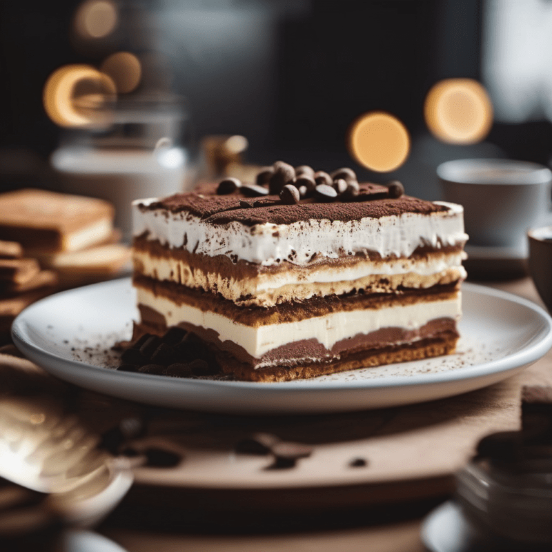 Don Julio 70 Tequila - Entdecke die Magie 7 Ein Teller mit cremigen Tiramisu.