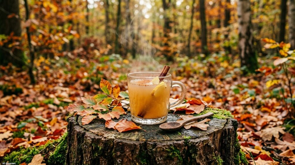 Birnen Ingwer Drink im Wald.