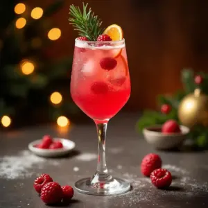 Drinksmeister 9 Ein Glas des Holly Jolly Spritz Cocktails.