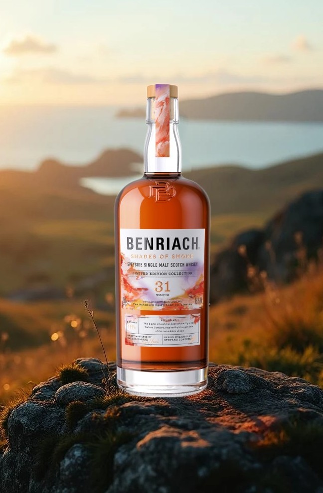 Eine Flasche Benriach Shades of Smoke 31 Years.