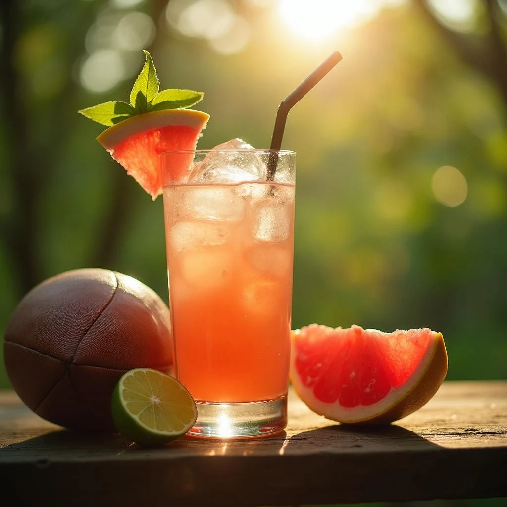 Ein Glas Paloma Cocktail.