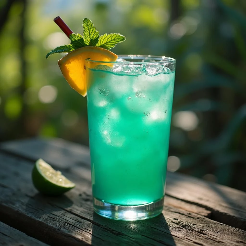 Ein Glas des Santa Clara Sharks Super Bowl Cocktails.