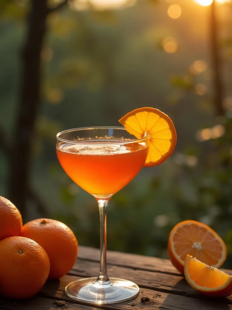 Ein Glas des Velvet Orange Martini.