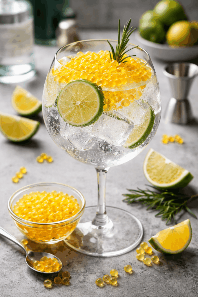 Ein Glas des Molecular Gin Tonic.