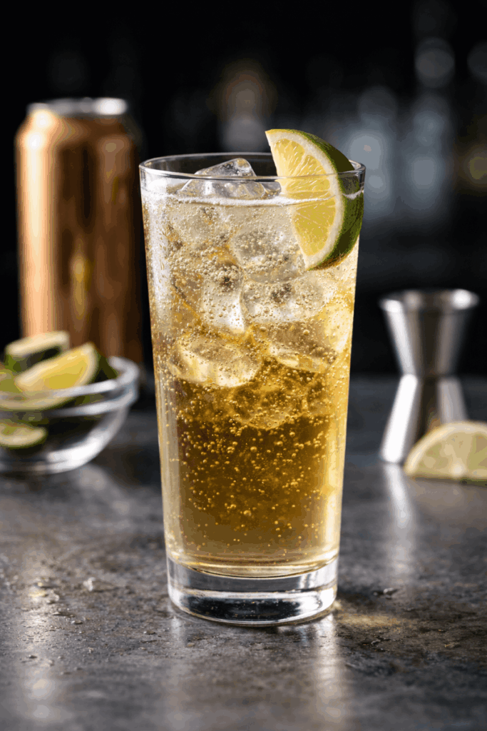 Ein Glas Vodka & Ginger.