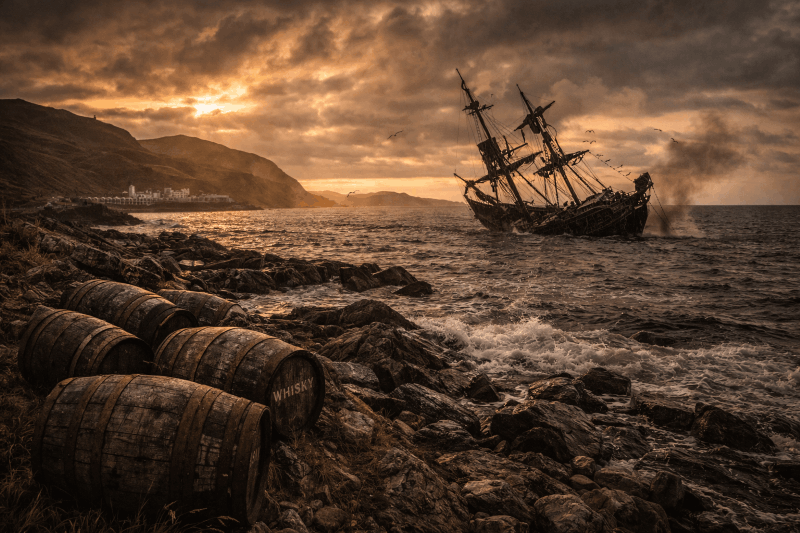 Insel Islay mit Schiff1