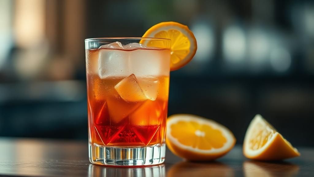 Ein Glas des alkoholfreien Frühlings-Aperitifs "Fake Vermouth & Tonic".