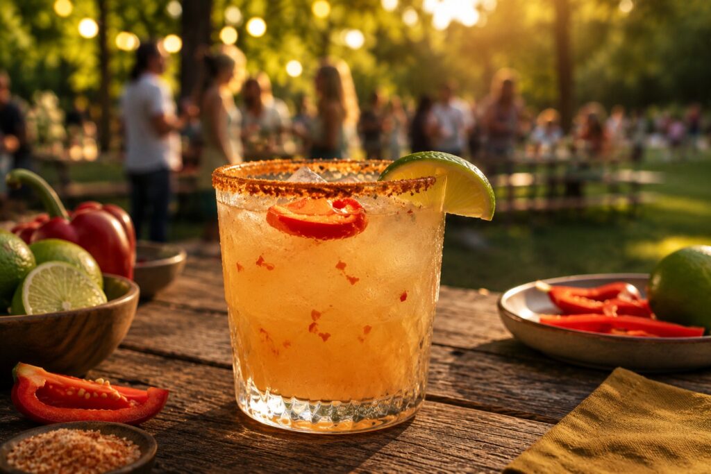 Salat im Glas? Warum herzhafte Cocktails der ultimative Grill-Begleiter 2026 sind 4 Ein Glas des herzhaften Cocktails: Smoky Pepper Margarita.