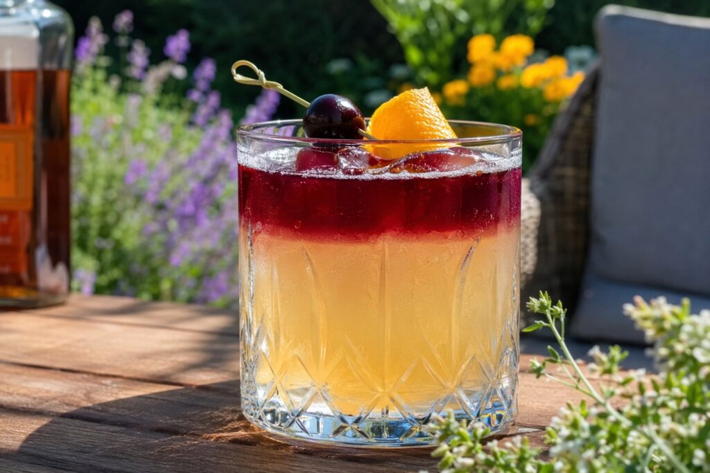 Whiskey Sour - Warum Gegensätze perfekt zusammen passen 2 Ein Glas des New York Sour Cocktails.