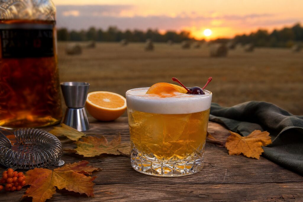 Whiskey Sour - Warum Gegensätze perfekt zusammen passen 6 Ein Glas des Smoked Whiskey Sour Cocktails.