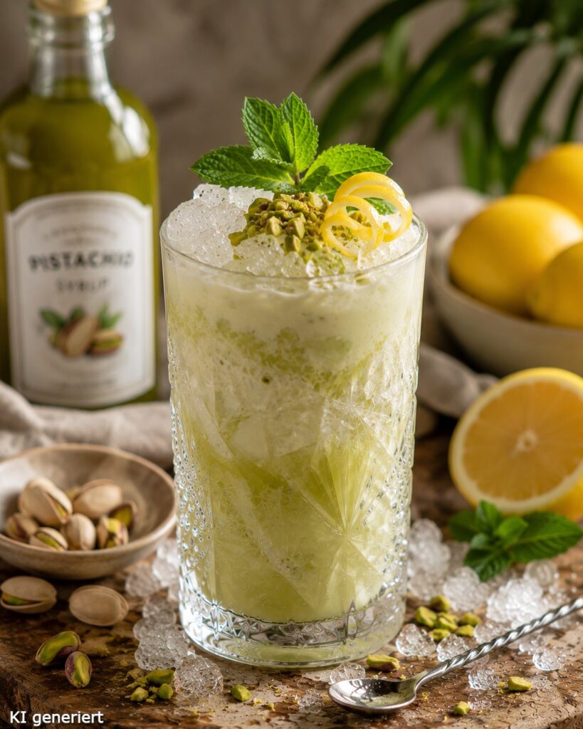 Limoncello Cream Soda - der Drink des Sommers 2026 5 Ein Glas des Pistachio Cream Soda.