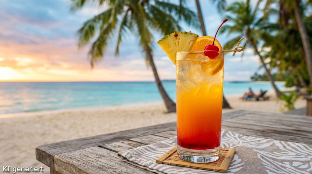 Tequila Sunrise - Wie ein Sonnenaufgang im Glas 2 Ein Glas des Tropical Tequila Sunrise Cocktails.