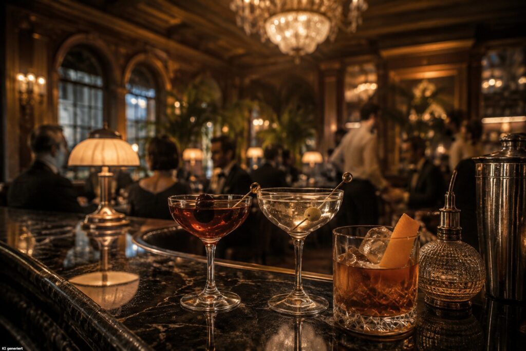 Die Geschichte des Cocktails - Wie aus Spirituosen echte Klassiker wurden 4 Eine Hotelbar im 20. Jahrhundert.