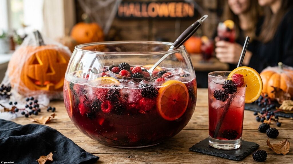 Halloween Bowle für Partys 5 Eine Halloween Bowle ohne Alkohol.
