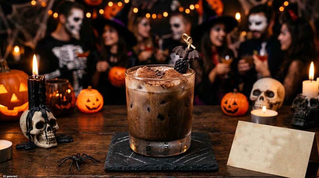 Schwarze Cocktails zu Halloween 5 Der Black Rum Halloween Cocktail auf einer Halloweenparty.