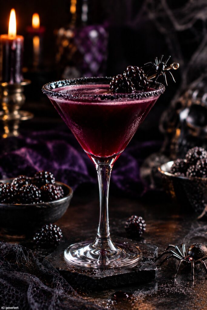 Schwarze Cocktails zu Halloween 1 Der Black Widow Cocktail.