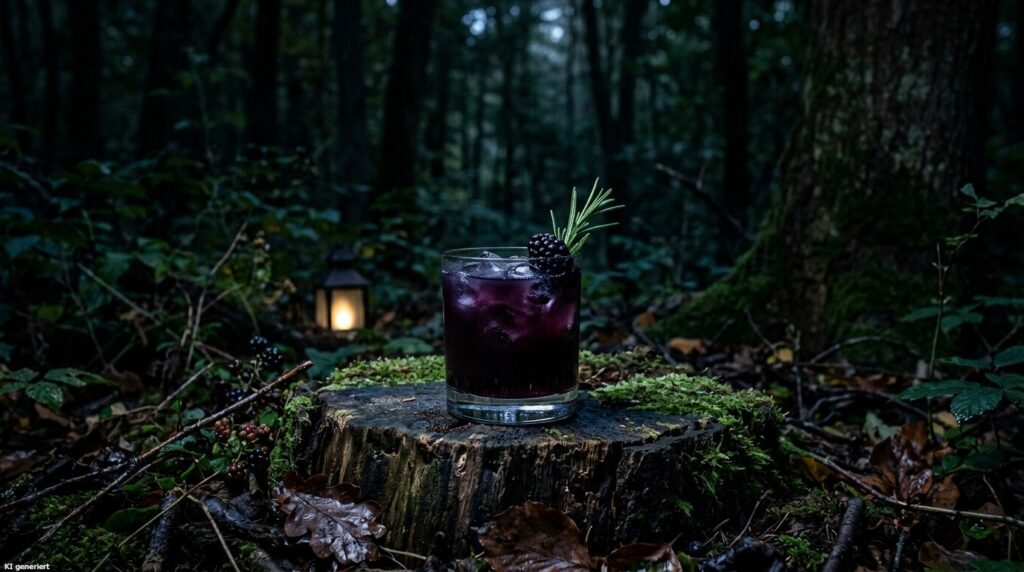 Schwarze Cocktails zu Halloween 4 Ein Glas des Blackberry Black Cocktail.