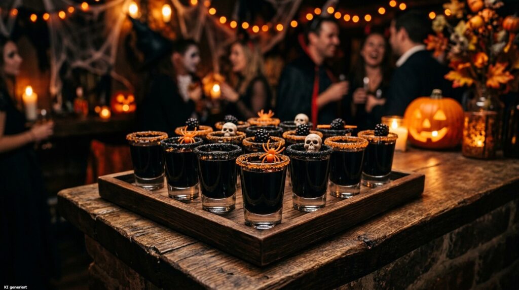 Schwarze Cocktails zu Halloween 8 Schwarze Shots für Halloween.